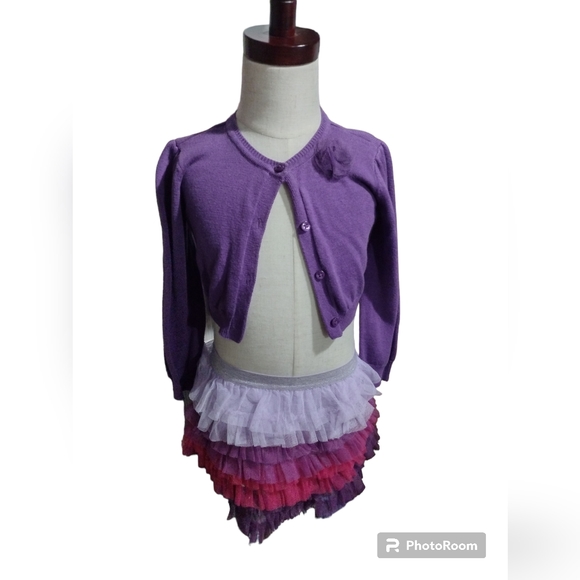Children's Place 2pc set Ruffle Tutu & Cardigan Pinks & Purples Sz 4T - Picture 4 of 8